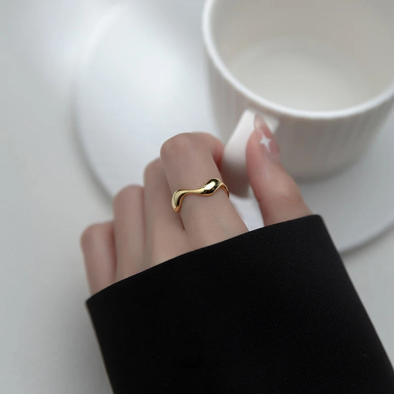 925 Sterling Silver Water Drop Stackable Ring