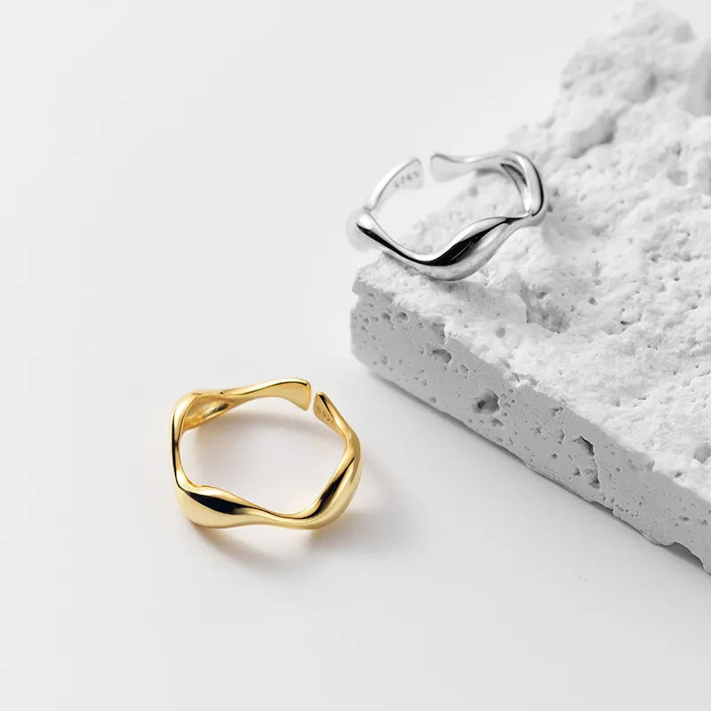 925 Sterling Silver Water Drop Stackable Ring