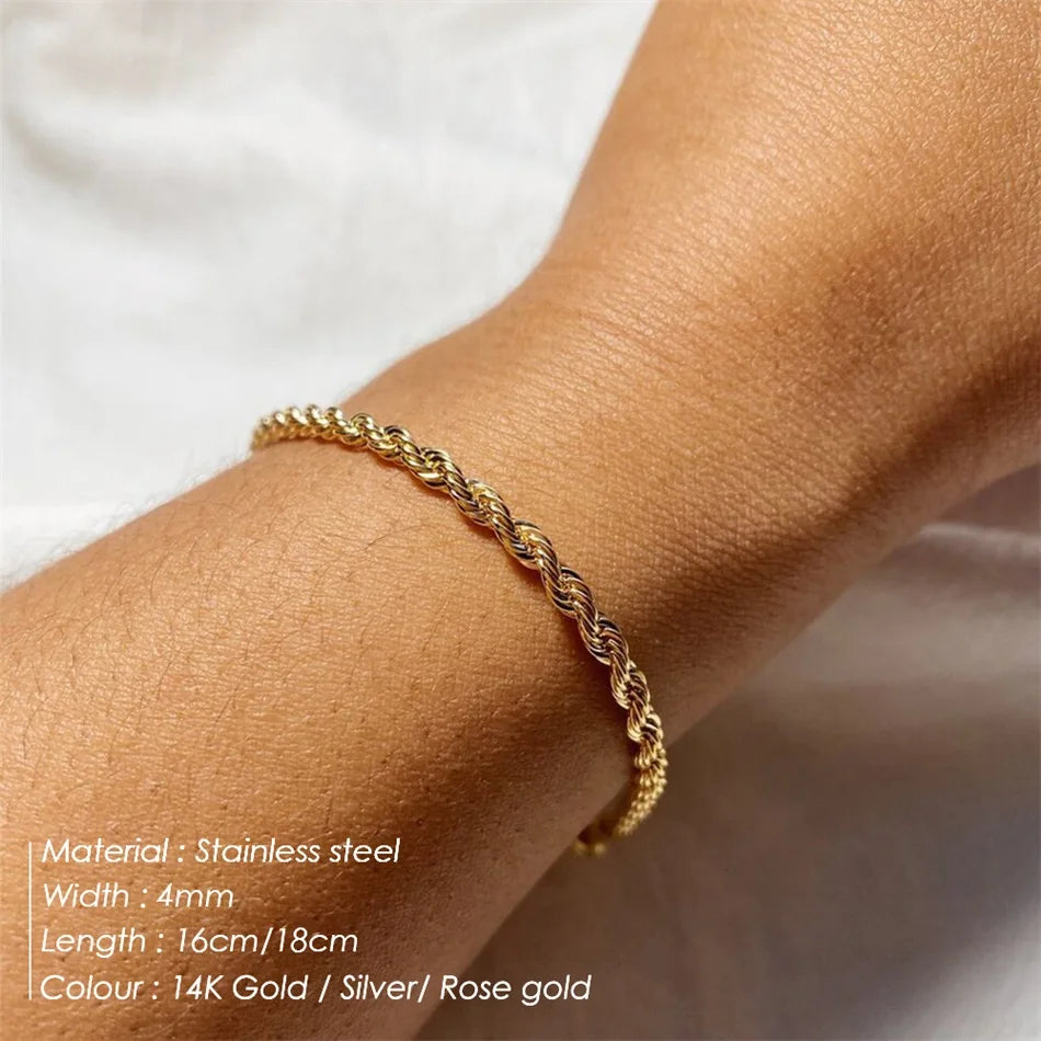 14K Gold Luxe Twisted Rope Bracelet