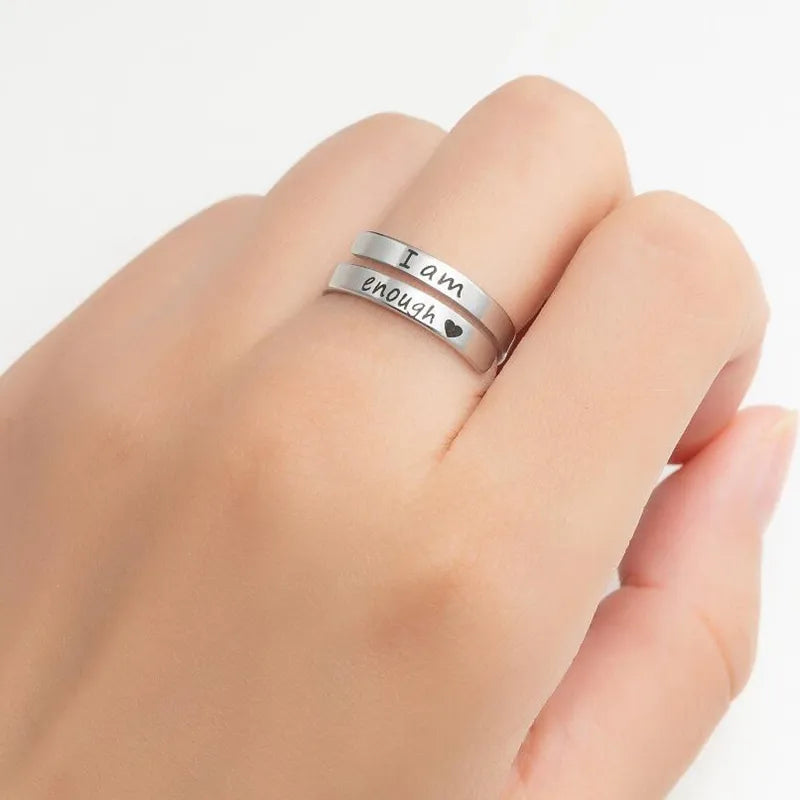 Engraved Self Care Ring