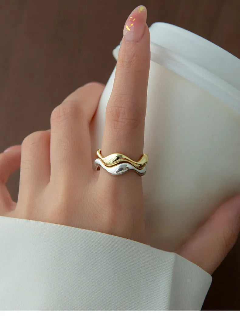 925 Sterling Silver Water Drop Stackable Ring