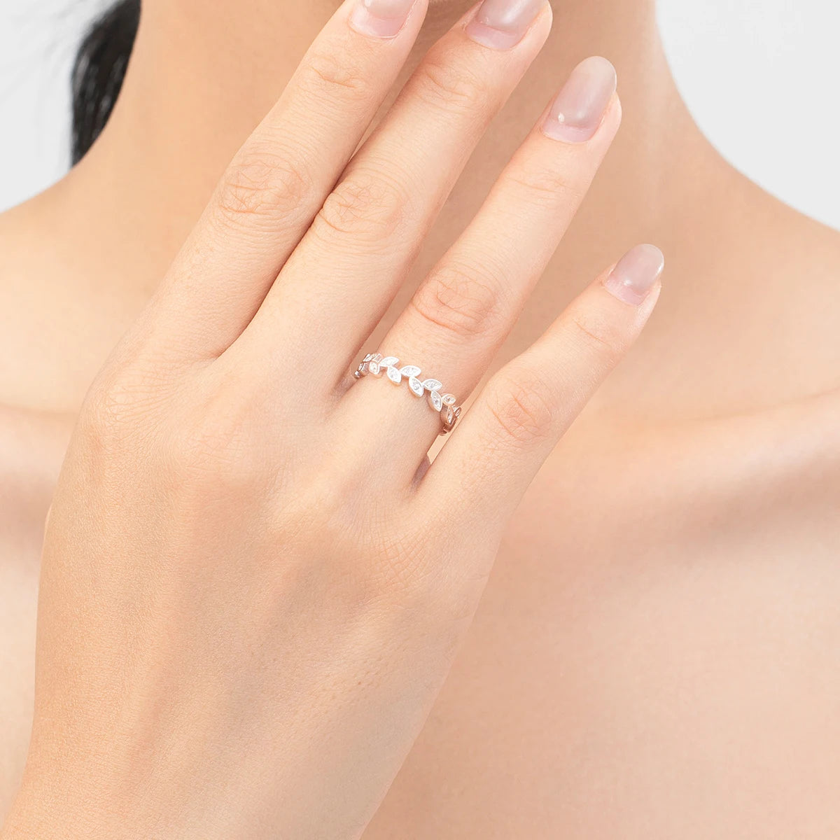 925 Sterling Silver Tree Leaf Lucky Guardian Ring