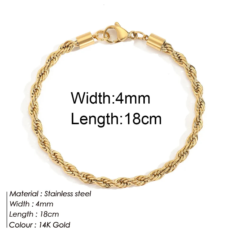 14K Gold Luxe Twisted Rope Bracelet