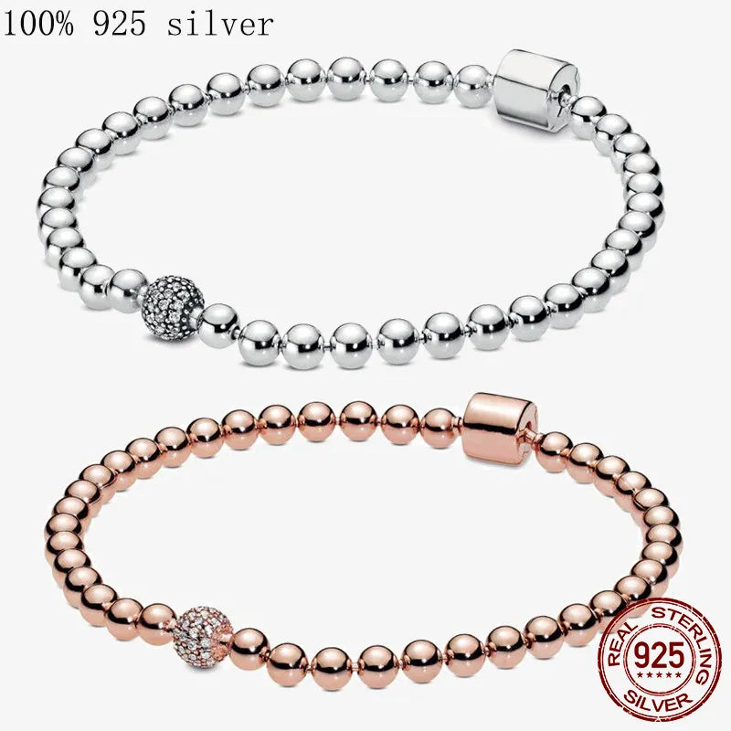 925 Sterling Silver Beaded Bracelet